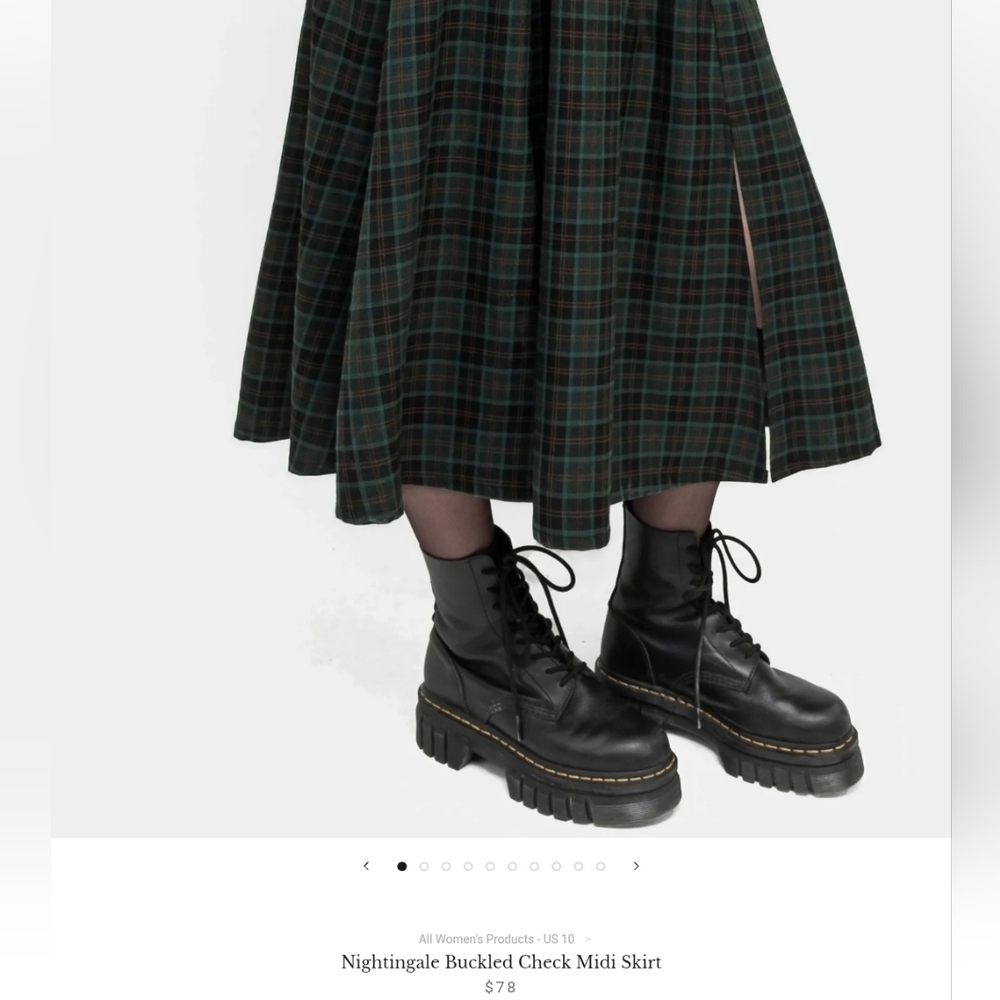 Nightingale Buckled Check Midi Skirt - Picture 2 of 8
